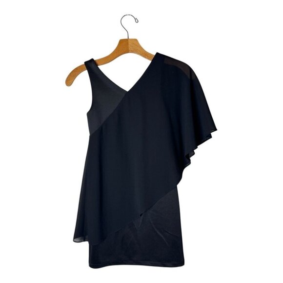 Sally Miller Couture Dress Girl‎ Small Black Sleeveless Draped Chiffon Formal - Picture 2 of 7